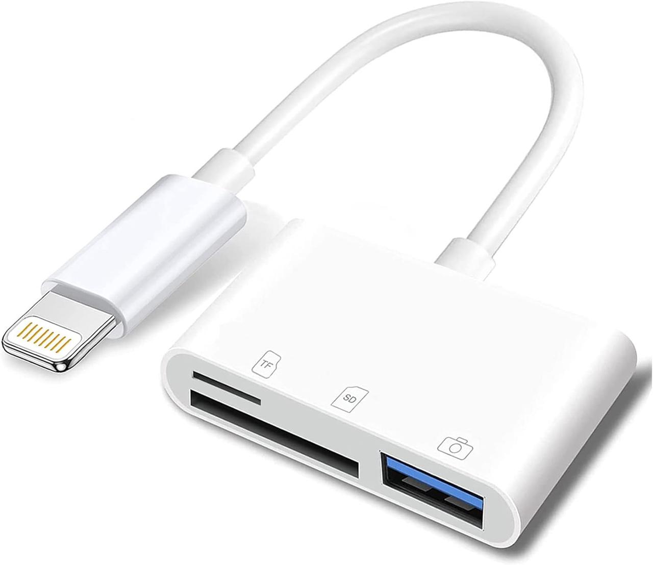 Перехідник Apple Lightning на SD та TF карту + USB для iPhone/iPad, фото 1