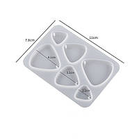 Силіконова форма для смоли Finding Молд підвіски кулони трикутні медіатори Білий 78 мм x 110 мм