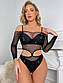Боді сітка з блискітками , Комбінезон Сітка, чорний боді, фото 5