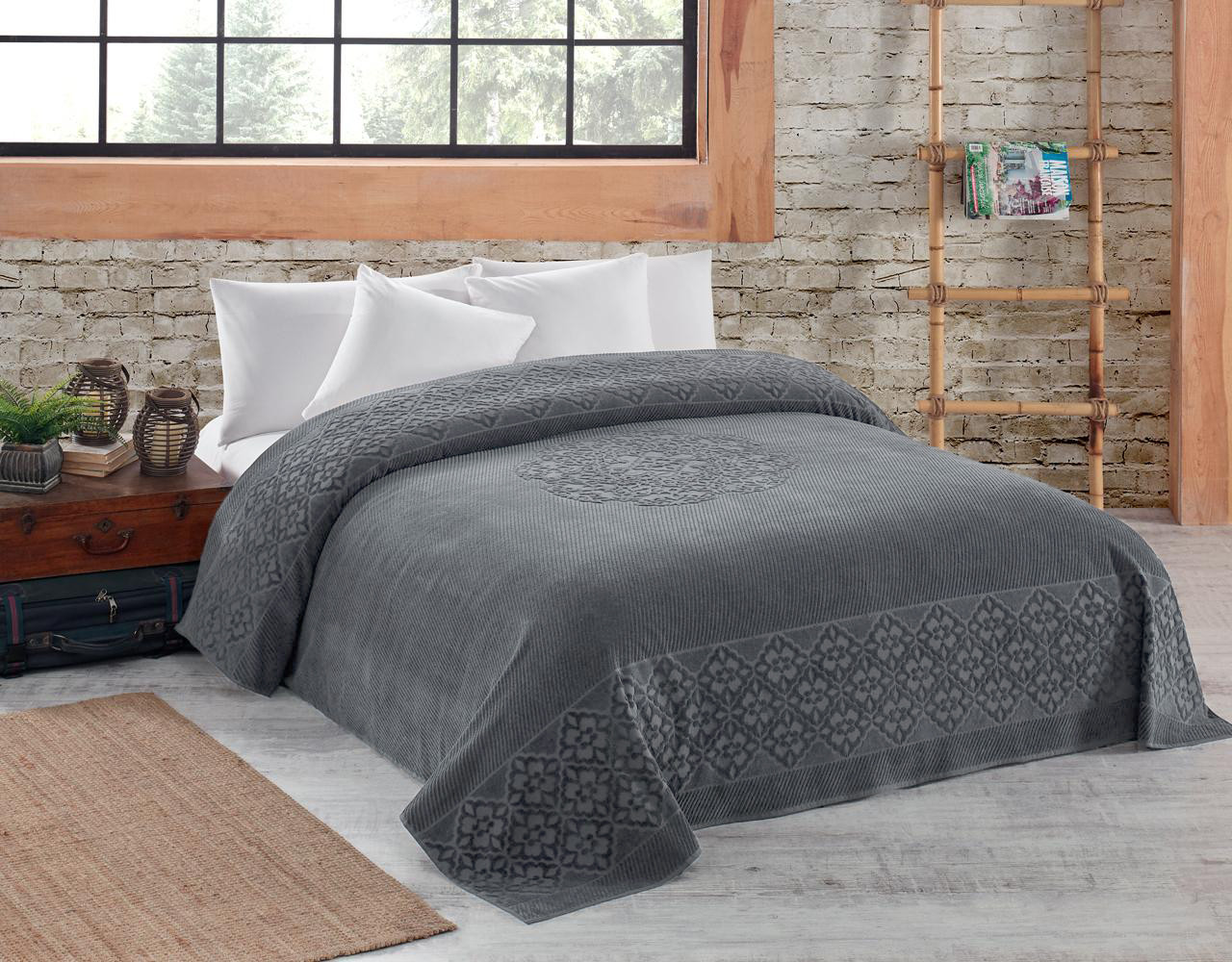 Махрове покривало Cotton Area 220 х 240 см Flover Gri