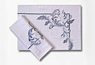 Комплект постільної білизни Issimo  Embroidered Satin 200х220 см Voyant Blue, фото 5