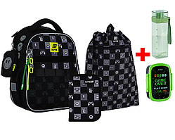 Шкільний набір Kite Education Game On SET_K25-555S-5 (рюкзак, пенал, сумка) + в подарунок пляшка та ланчбокс