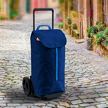 Сумка на великих колесах Gimi Komodo 50 Blue Італія Сумка-візок синя