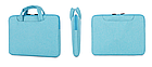 Сумка для ноутбука синя 15,6" 3D захисна сумка для ноутбуку 15 дюймів сумка під ноутбук та документи на ремені блакитна, фото 3