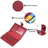 Стильна обкладинка на документи для жінок з натуральної шкіри ST Leather 23117 Бордовий, фото 4