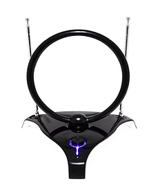 ТВ-антена кімнатна Eurosky HDA-02 із підсилювачем МВ+ДМВ всехвильова Black (7_02317)