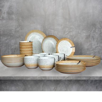 Сервіз Ardesto Siena 12 предметів SBG біло-жовтий, фото 1