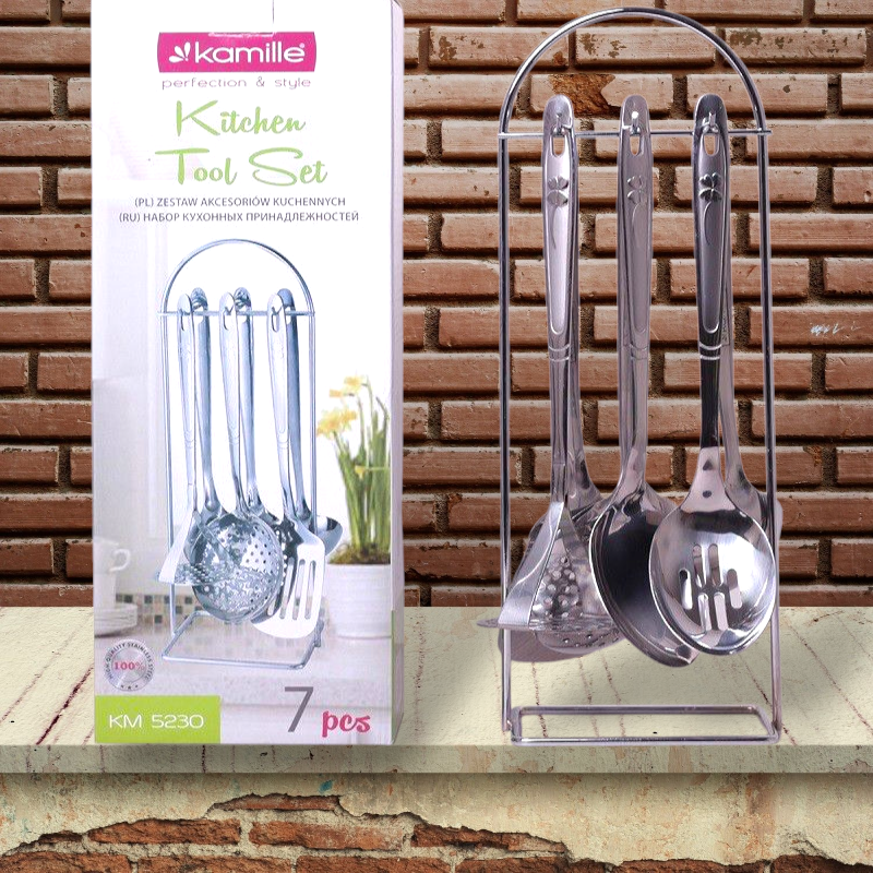 Набір кухонного приладдя Kamille 6 предметів у комплекті з підставкою KM-5230