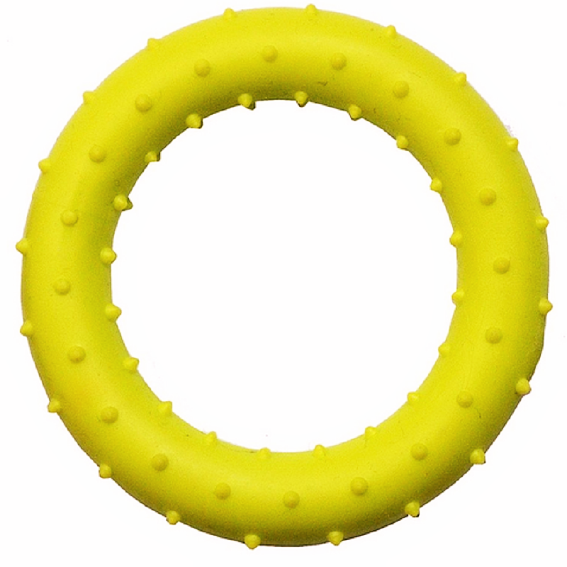 Іграшка для собак Кільце з шипами жовте 8 см Китай, фото 1