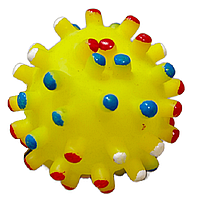 Іграшка для собак Кулька із шипами та звуком гумовий жовтий 6-7 см Китай