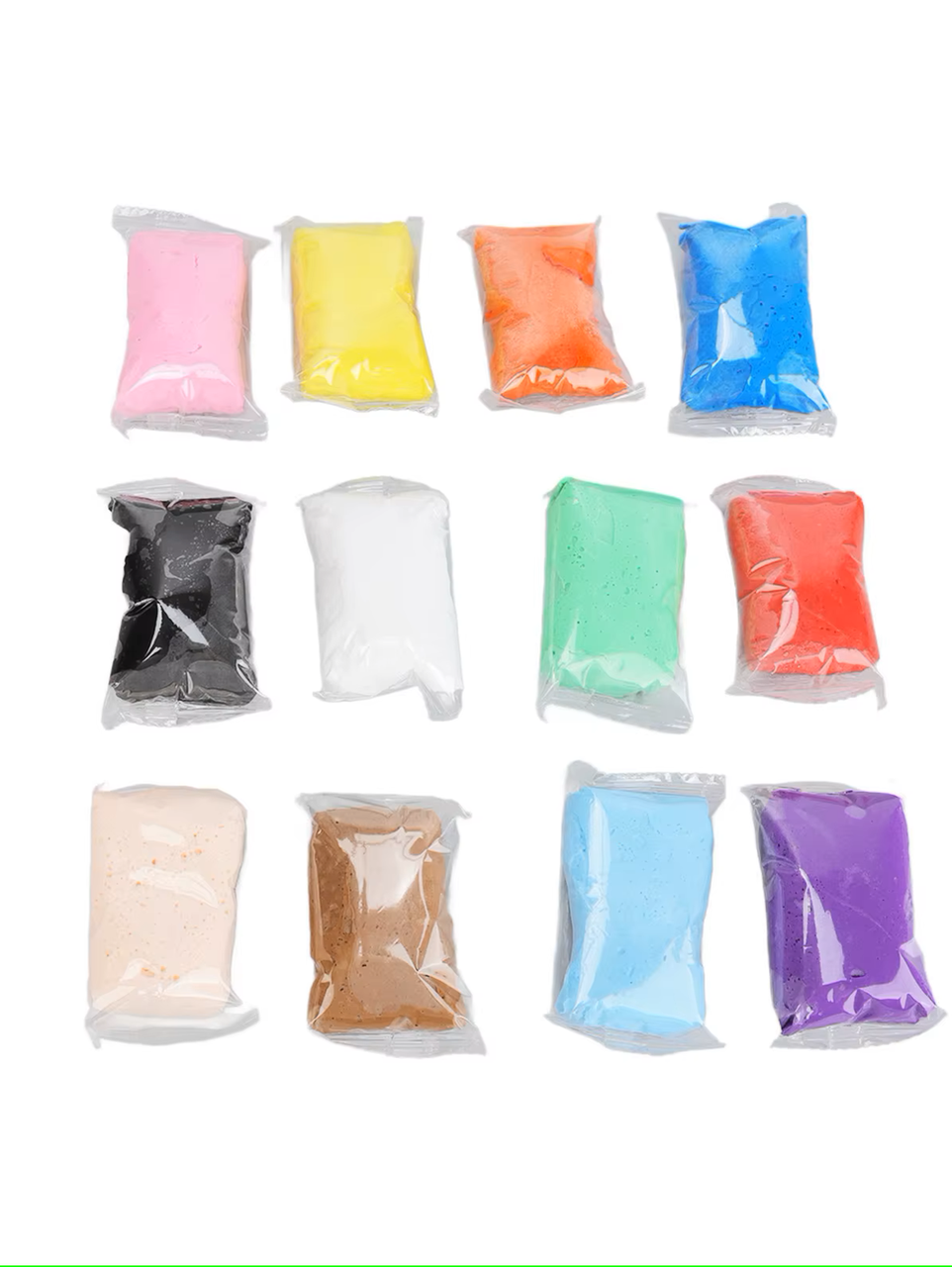 Кольорова Глина Самозастигаюча повітрянна - трек 12 штук для творчості та ліпки дітям, фото 1