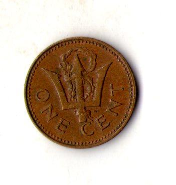 Барбадос ≥ Королева мелізавета II 1 цент, 1973-1991 Бронза, 3.11g, ø 19 mm No1998