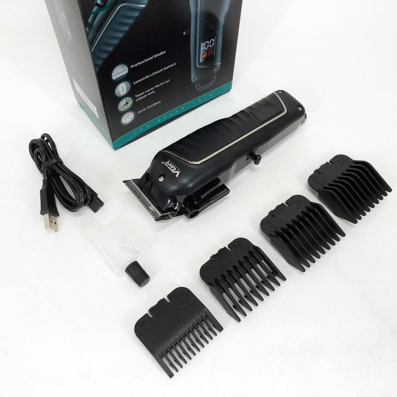 Потужна професійна стрижкова машинка VGR V-683 бездротова, Надійна стрижкова машинка, фото 1