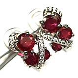 Сережки. Натуральний рубін. Срібло 925., фото 3