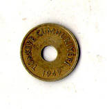 Туреччина 1 куруш, 1947-1951 Латунь, 2.25g, ø 18.2mm №1927, фото 3