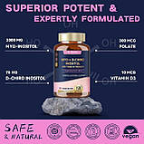 Інозитол Totaria Health MYO + D-Chiro Inositol with Folate & Vitamin D, 120 капсул, фото 8