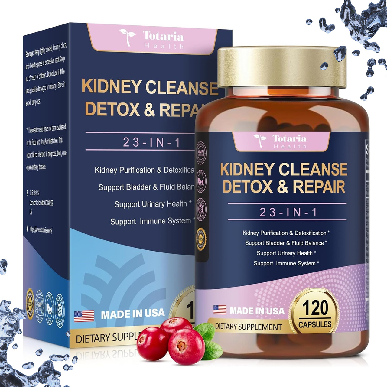 Для нирок Totaria Health Kidney Cleanse Detox & Repair 120 капсул