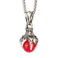 Кулон Win Магічний Камінь Кігті Дракона 4,6х2,2х1,5 см Червоний Сталевий (27495)