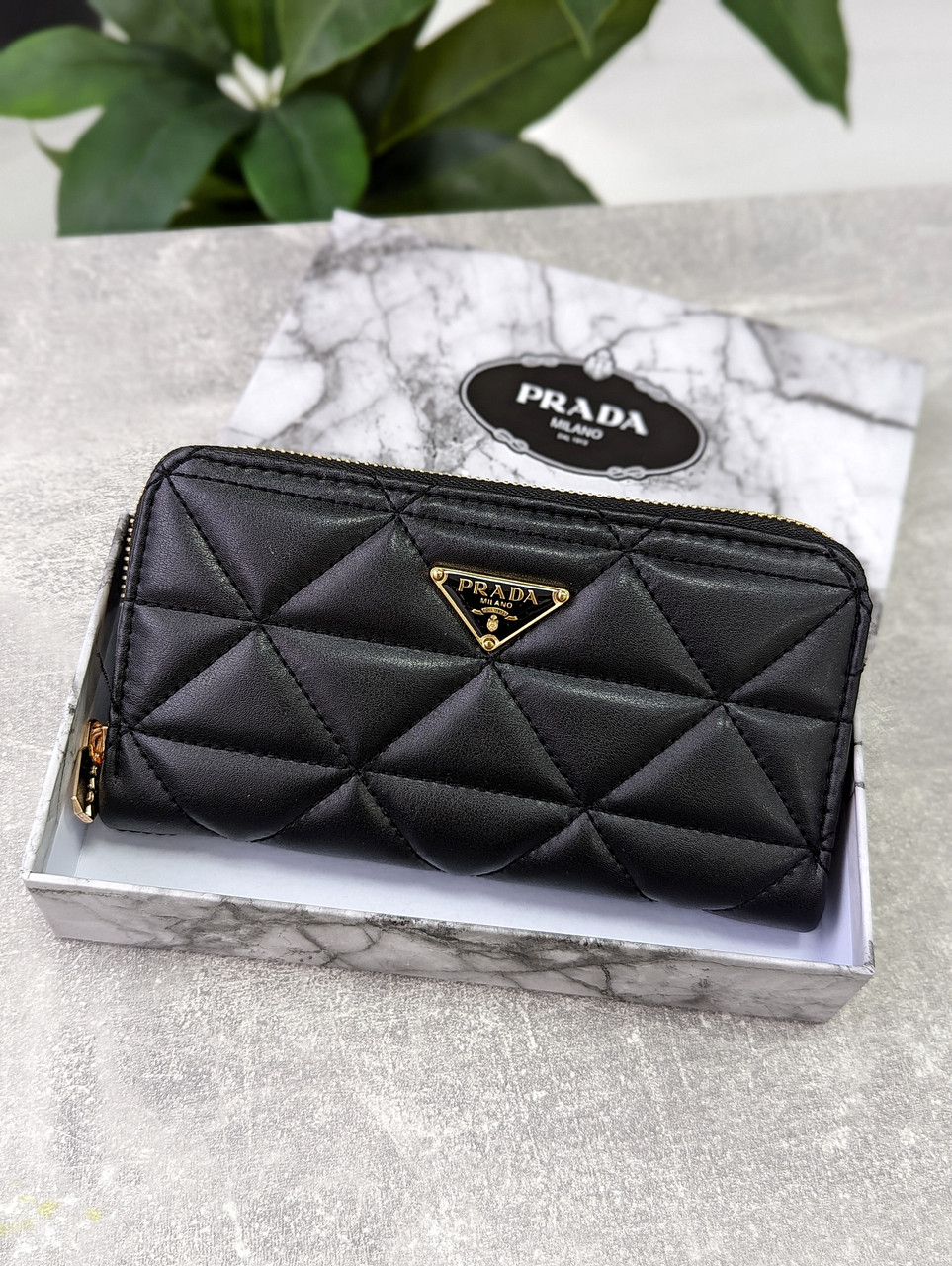 Гаманець жіночий великий, гаманець Прада чорний, фото 1