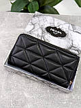 Гаманець жіночий великий, гаманець Прада чорний, фото 4