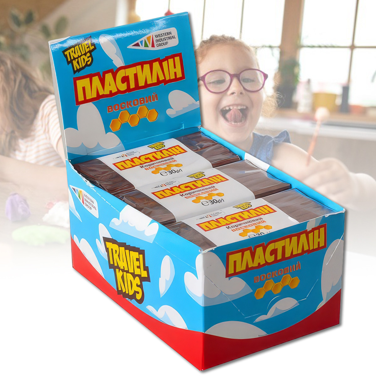 Восковий пластилін "Travel Kids" Гама Коричневий Упаковка 12 шт по 30 грам