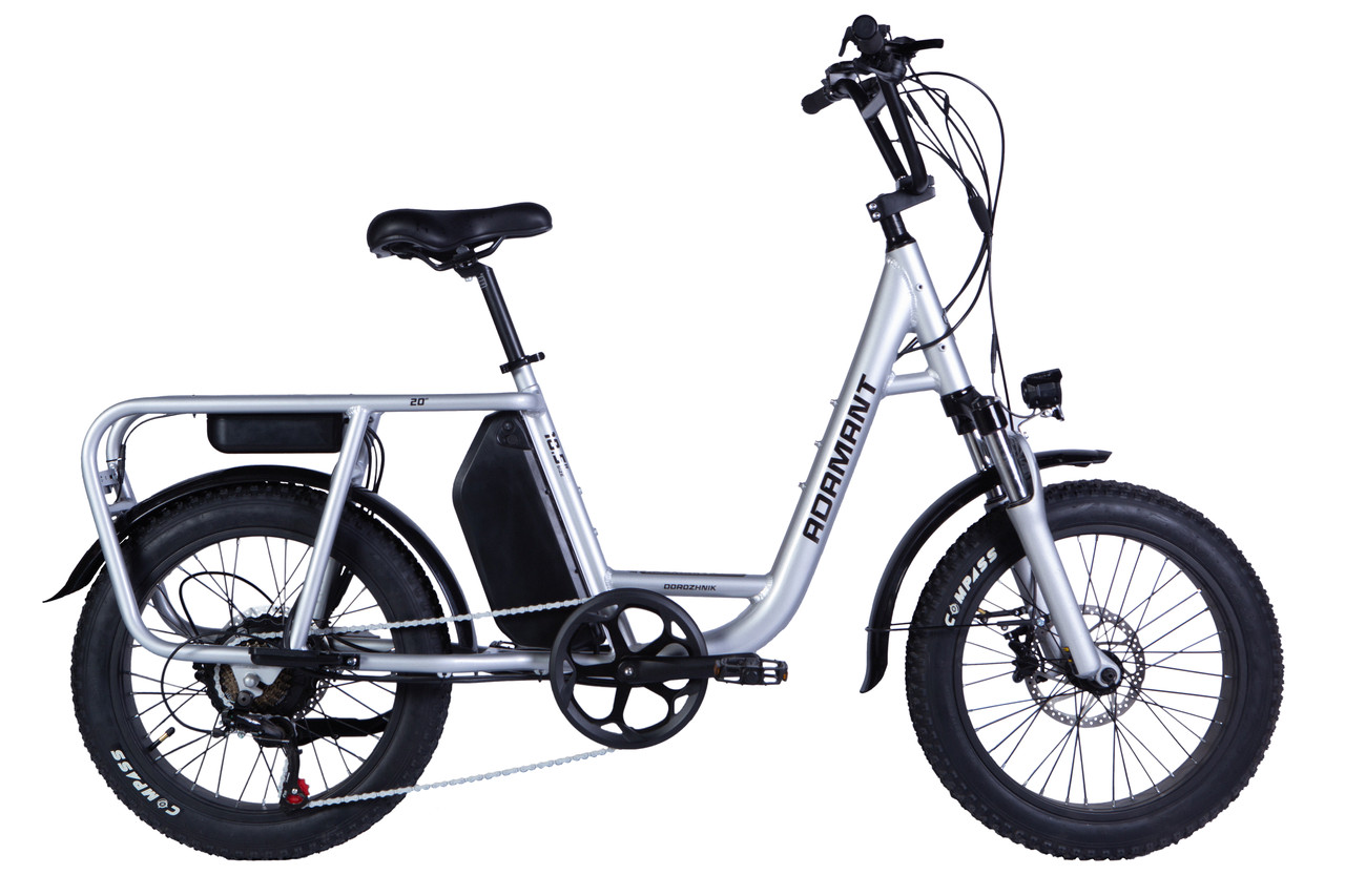 Велосипед з електроприводом 20" AL Dorozhnik eADAMANT HDD рама-18,5" 48B 17.5А*г 750Вт срiблястий 2025 крила,