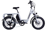 Велосипед з електроприводом 20" AL Dorozhnik eADAMANT HDD рама-18,5" 48B 17.5А*г 750Вт срiблястий 2025 крила,