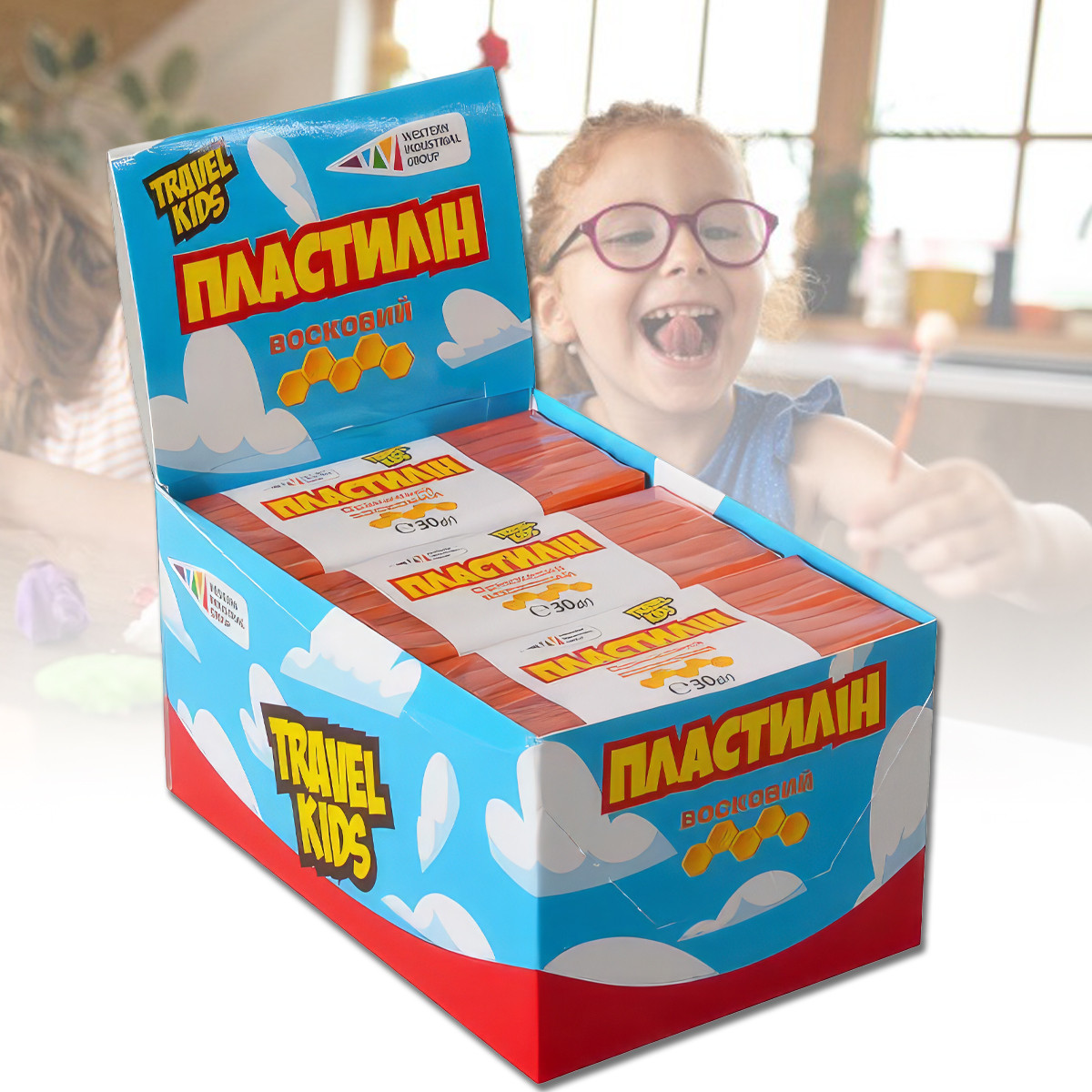 Восковий пластилін "Travel Kids" Гама Помаранчевий Упаковка 12 шт по 30 грам