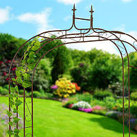 Декоративна подвійна арка для витких рослин саду, залізо, 270 см