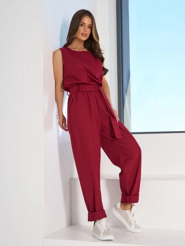 Костюми ISSA PLUS 15102 M бордовий, фото 1