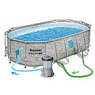 Сімейний овальний каркасний басейн Bestway 56716 549х274х122 см з фільтром та сходами на 13420 л, фото 10