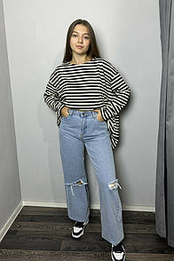 Джинси жіночі блакитні широкі Modna KAZKA MKAZ4002-1