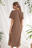 Сукня футболка для вагітних і годуючих трикотажна oversize для майбутніх мам Rima S (44) Юла Мама мокко, фото 2