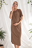 Сукня футболка для вагітних і годуючих трикотажна oversize для майбутніх мам Rima S (44) Юла Мама мокко, фото 5