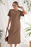 Сукня футболка для вагітних і годуючих трикотажна oversize для майбутніх мам Rima S (44) Юла Мама мокко, фото 10