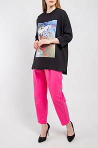 Джинси жіночі слоучі фуксія Modna KAZKA  MKAZ6212-1