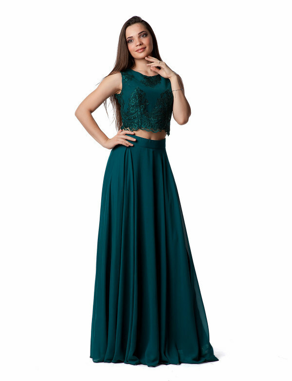 Плаття жіноче вечірнє довге зелене MKENG2081, фото 1