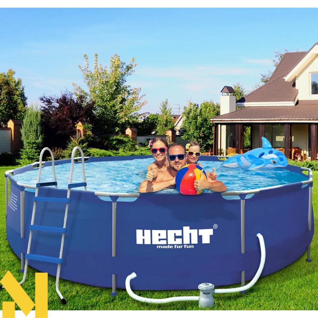 Басейн круглий 300х76 каркасний 4383л Hecht 3476 Bluesea для сім'ї, дітей, дорослих