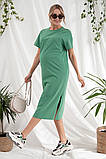 Сукня футболка для вагітних і годуючих трикотажна oversize для майбутніх мам Rima S (44) Юла Мама зелений, фото 7