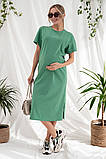 Сукня футболка для вагітних і годуючих трикотажна oversize для майбутніх мам Rima S (44) Юла Мама зелений, фото 9