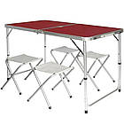 Стіл для пікніка та 4 стільці + Подарунок Вічний сірник Make Fire / Складаний столик для кемпінгу / Портативний стіл, фото 5
