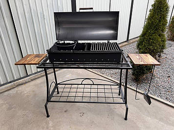 Стаціонарний Мангал-Барбекю New Loft з Кришкою 5 мм. В комплекті  повний набор аксесуарів