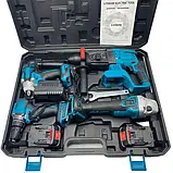 Комплект Makita 4 в 1. Набір у валізі Шурупокрут Шліфмашина Перфоратор Гайків Інструменти Макіта, фото 4
