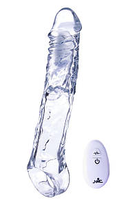 Насадка на пеніс реалістична NMC Ice Crystals Collection з віброкулею та пультом, прозора