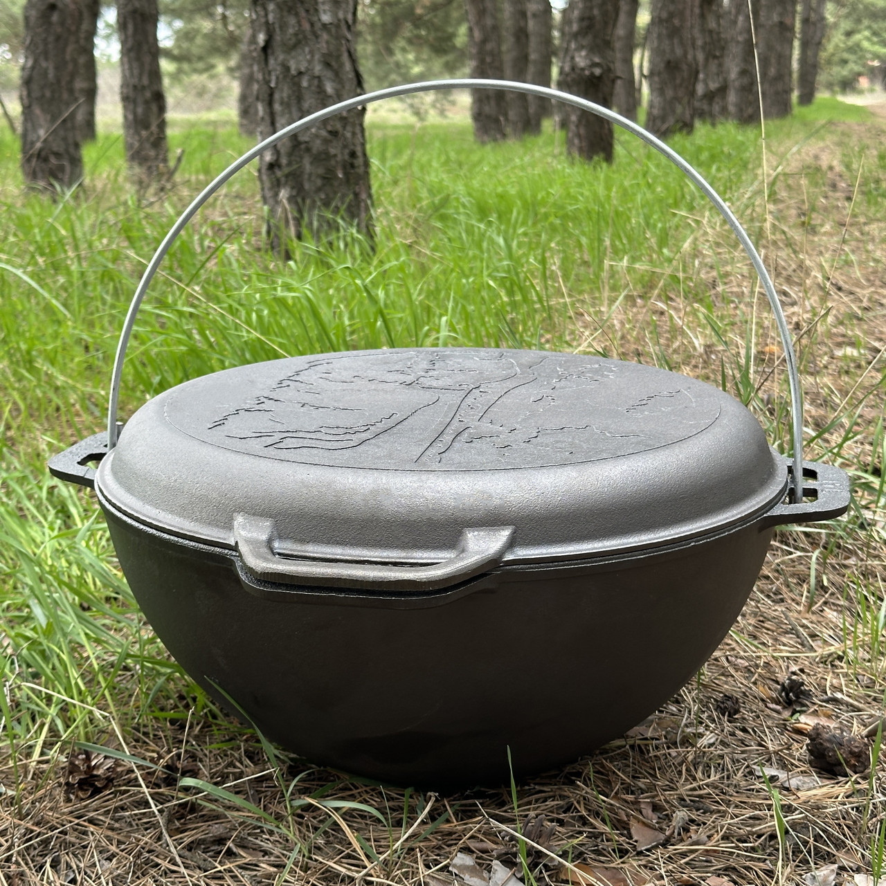 Казан азіатський КА-15КС чавунний з кришкою-сковородою 15л