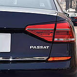Емблема напис PASSAT для Volkswagen ХРОМ 24×178 мм (косий шрифт) метал (на скотчі), фото 2