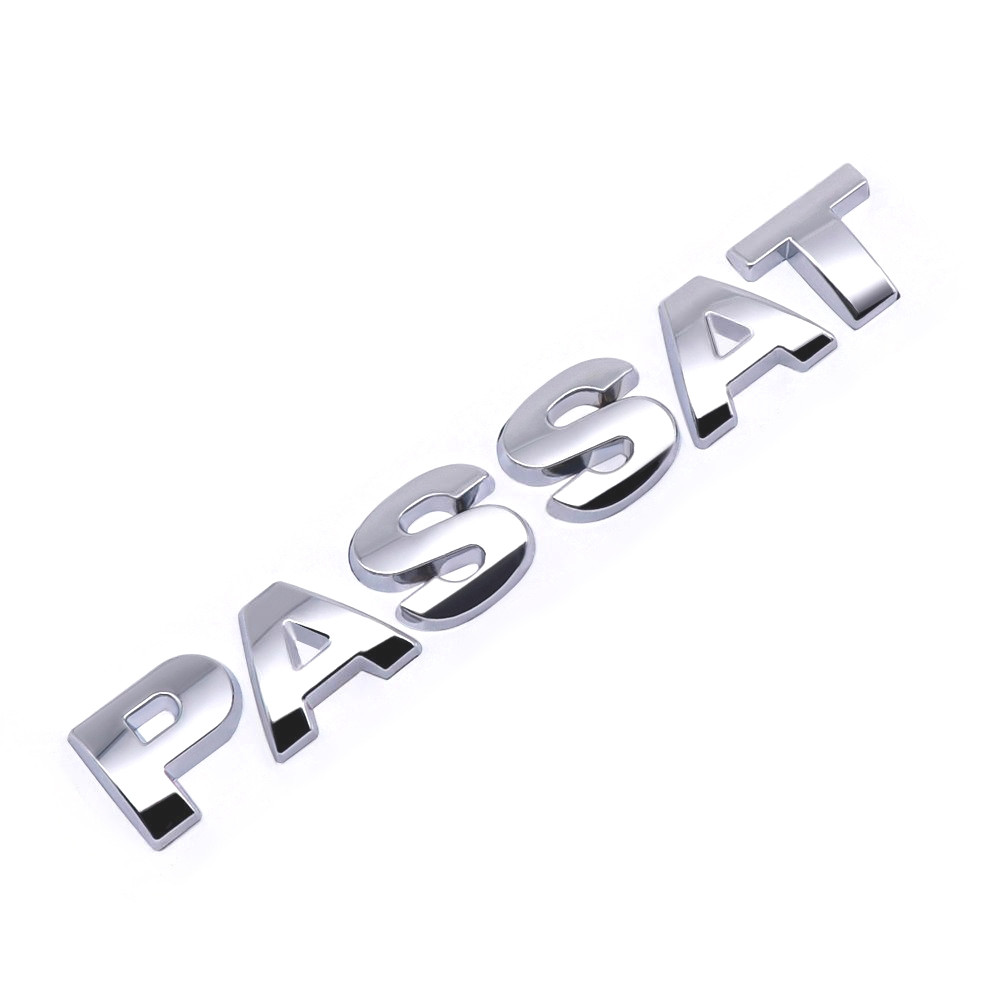Емблема напис PASSAT Пасат (для Volkswagen) ХРОМ 115х22 мм метал на скотчі, фото 1