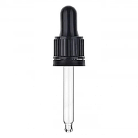 Піпетка косметична 10 мл — d18 мм (чорна ребриста) з КПО