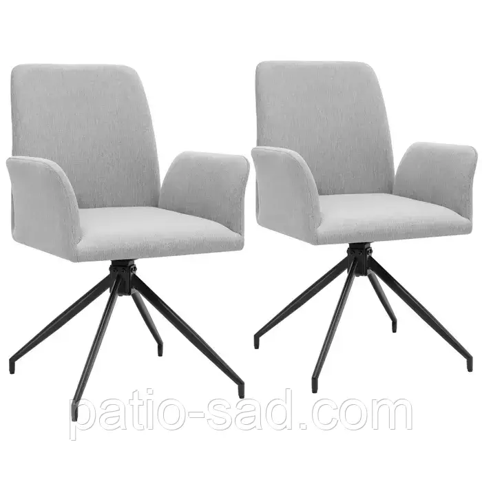 Комплект крісел з м'якою оббивкою Daya, світло-сірий (2 штуки), фото 1
