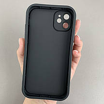 Чохол для Apple iPhone 11 чохол з високими бортами з ромашками на айфон 11 чорний q05j, фото 2